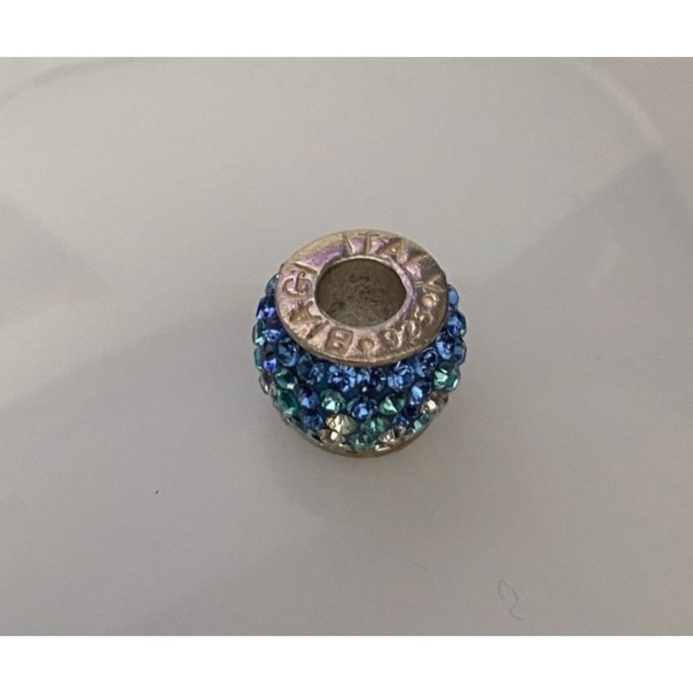 Biagi Blue & White Biagi Bead Swarovski Crystal Bead Charm